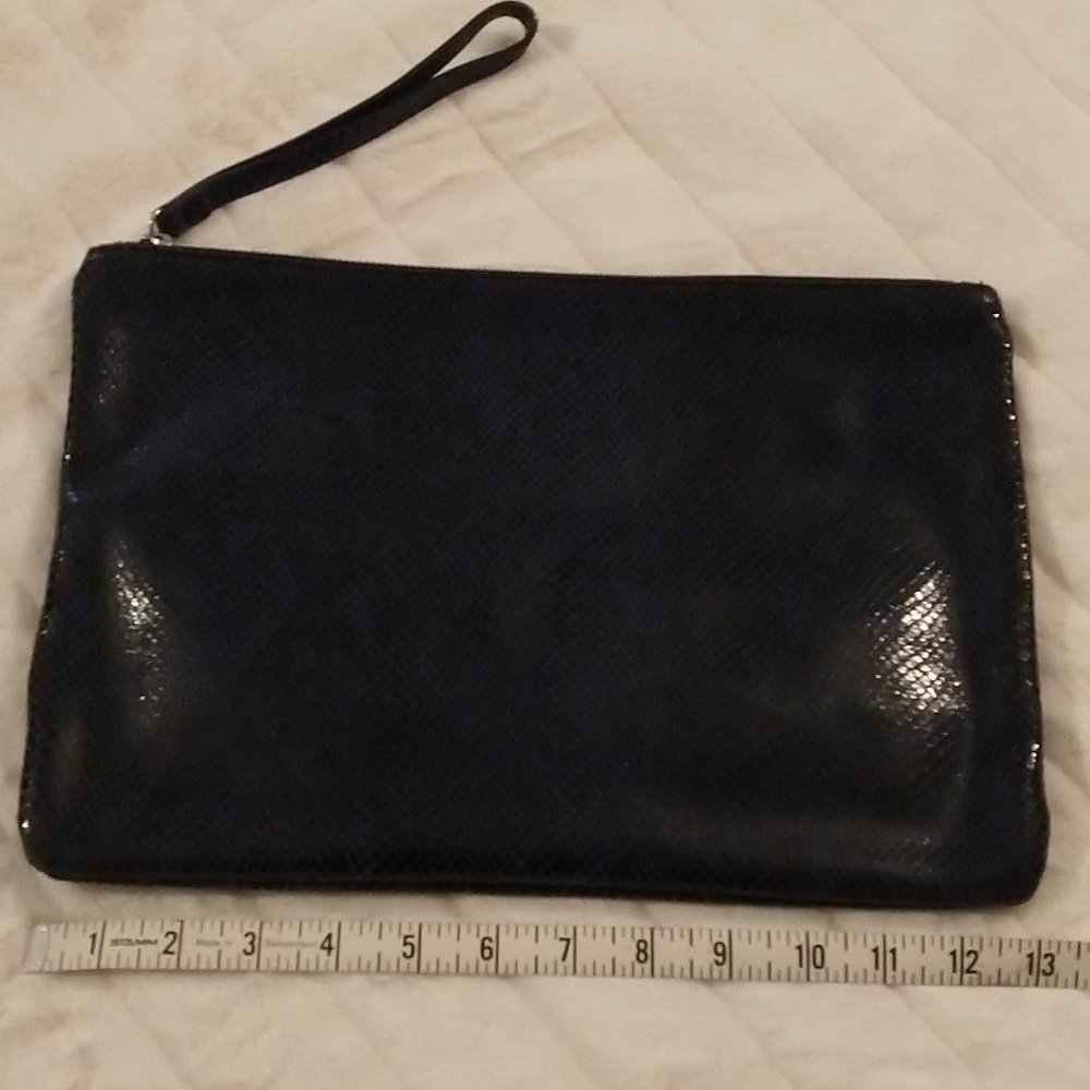 Banana Republic Blue Python Pattern Large Leather… - image 8